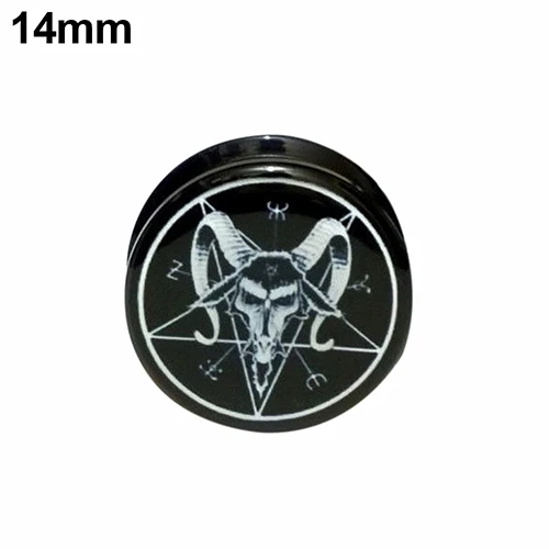 14 mm 1 пара пентаграмма серьги с узором затычки винт подходят для ушей кольцевые калибры плоти туннели кликер пирсинг для пупка магнит серьги Рождественский подарок - Окраска металла: 14 mm