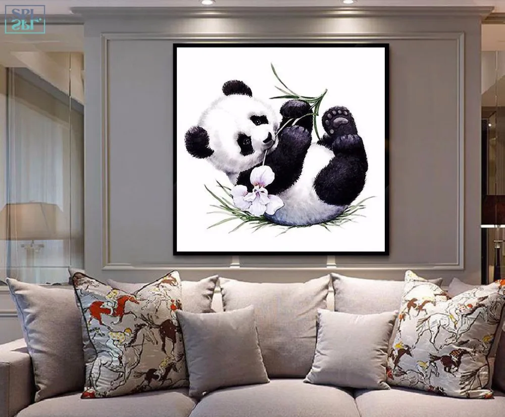 SPLSPL милый ручной рисованной животных холст искусство печать постер прокатки