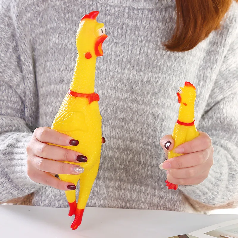 17 см мини Кричащие резиновые курица пищалка игрушка забавный Squeeze звук для детей