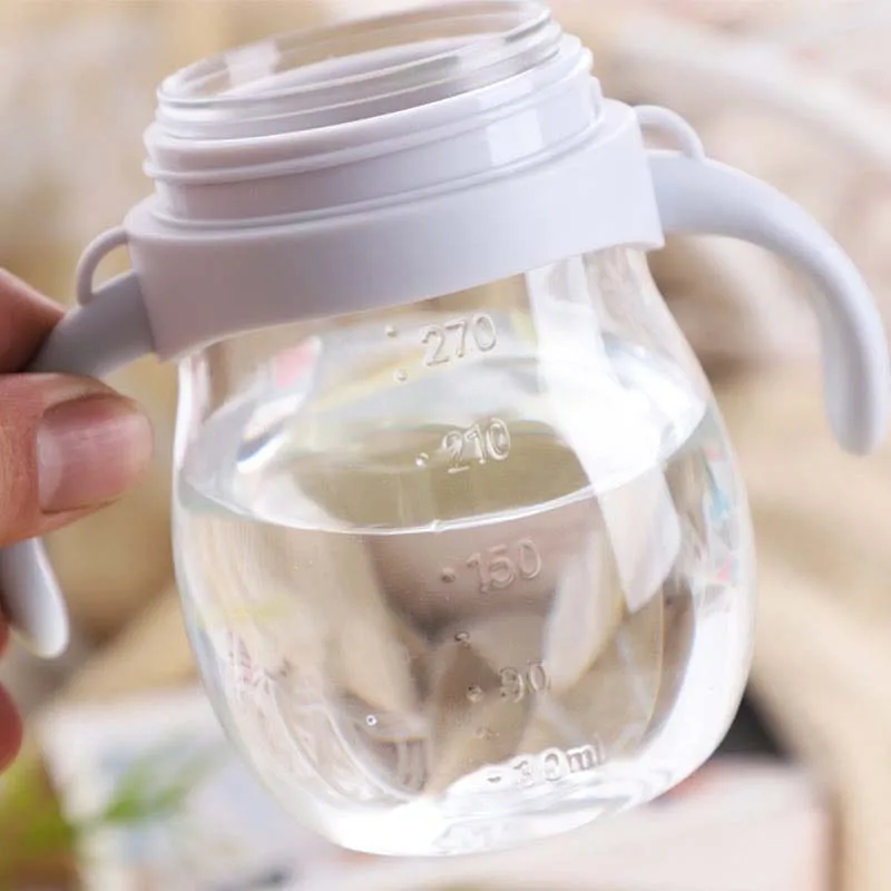 320ml Baby Kid Straw Cup Cartoon Animal School Drinking Water Straw Bottle Straw Sippy Cup With Shoulder Strap