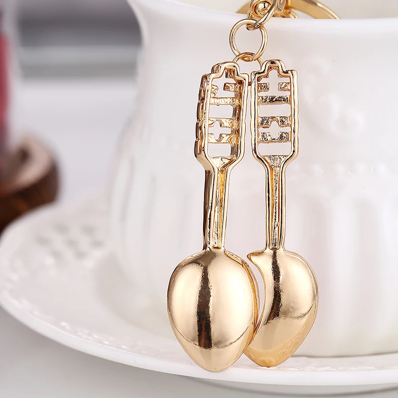 Необычная новинка брелок в виде ложки для влюбленных стразы ключей кольцо с