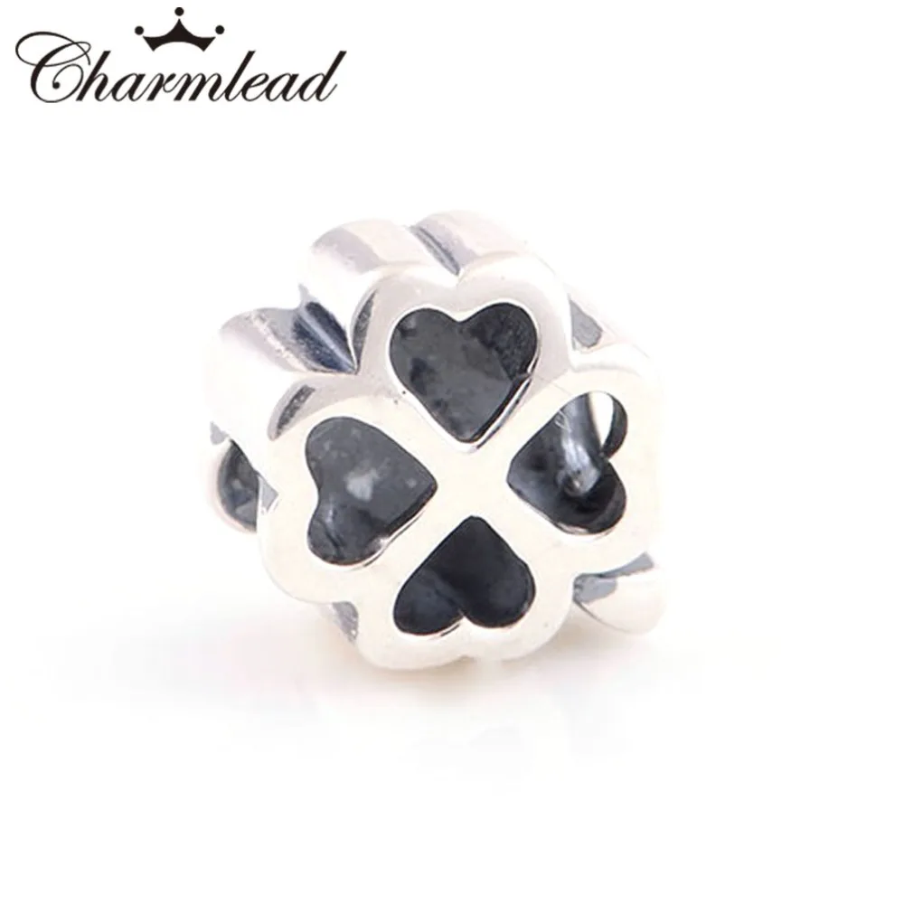 Charmlead 925 пробы серебряные ажурные буквы хорошие клевер удачи бусины DIY