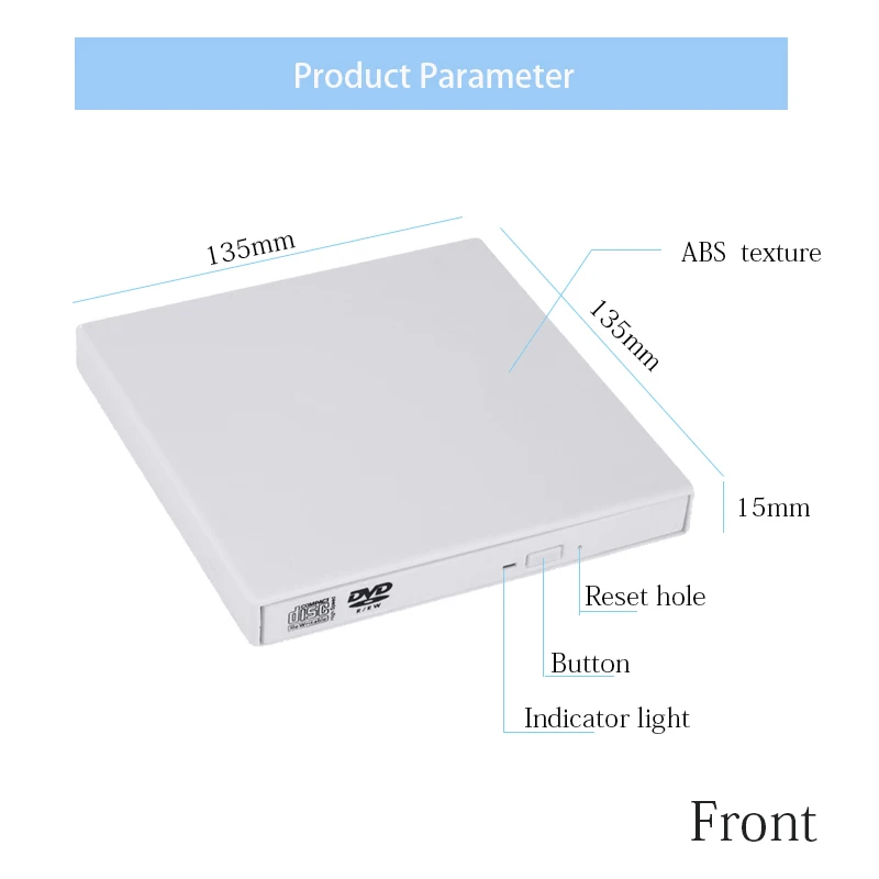 Внешний оптический привод DVD rom CD RW USB 2,0 CD/DVD плеер комбо ридер записи Portatil для MAC OS для MacBook Windows10/7/8