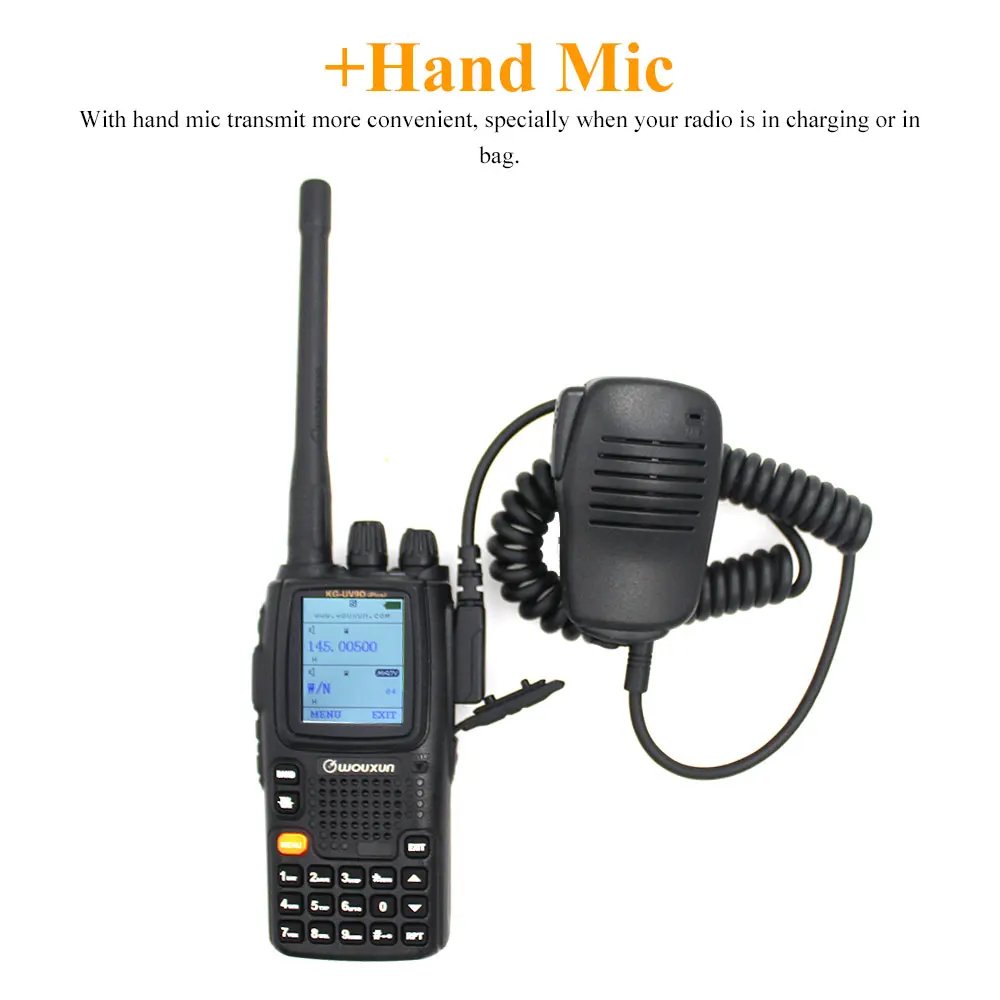 Add Hand Mic-1 Wouxun KG-UV9D Plus vhf uhf многофункциональное радио DTMF 2 Way Raido 7 полос рация для безопасности - Цвет: Add Hand Mic-1
