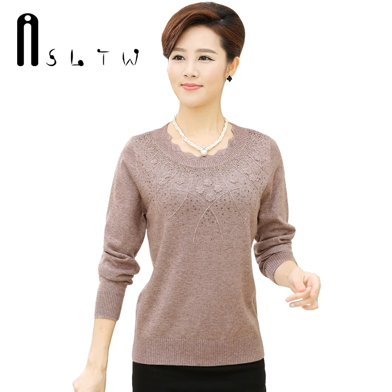 Осенне-зимний кашемировый свитер большого размера с воротником в виде листьев