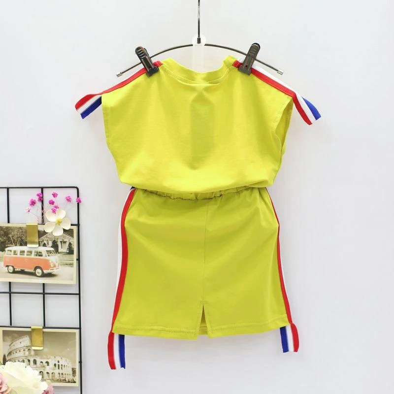 Детская одежда 2018 г. Новая летняя футболка без рукавов с буквенным принтом для