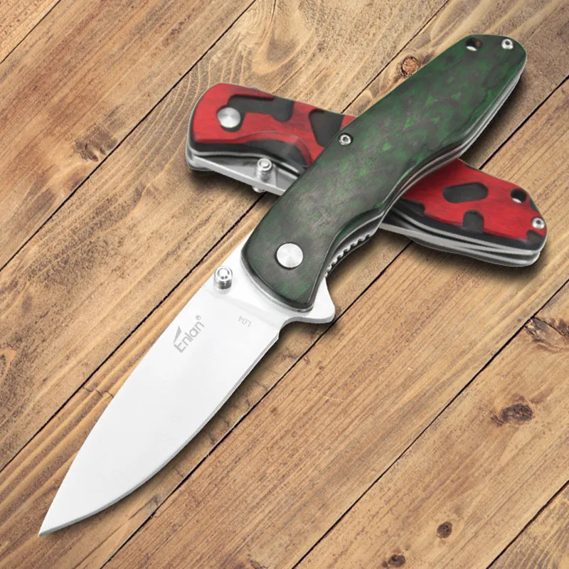 Складной нож Enlan L04 8Cr13MoV G10 карманный тактический Клинок с деревянной ручкой для
