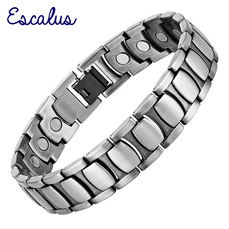 Escalus Men's Health Healing Bracelet For Men Antique Silver Color Magnetic 21pcs Magnet fashion Bracelets Jewelry Classic Charm |