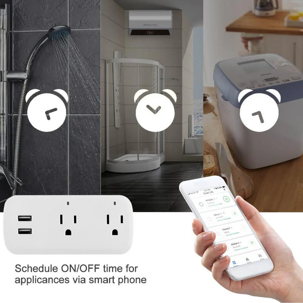 Умный удлинитель с Wi Fi сетевой фильтр несколько розеток 2 USB порта голосовое