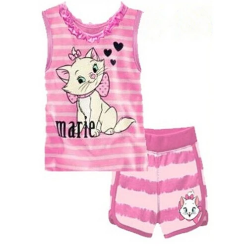 2017 Lovely Children Cartoon Pajamas Set Summer Sleeveless Kids Character Clothing Sets For Boy Girls pijama 2-7YEAR | Мать и ребенок