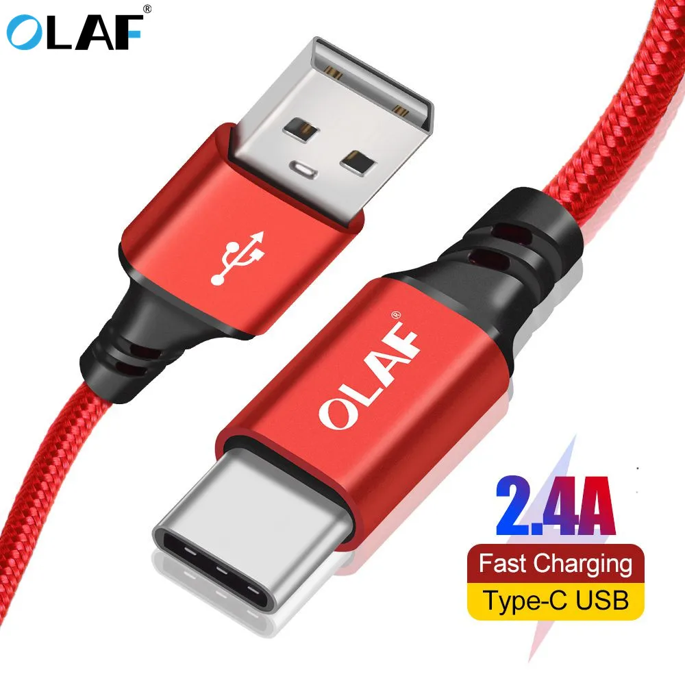 Кабель OLAF Type C для быстрой зарядки USB кабель Samsung Galaxy S9 S8 Oneplus 6 Xiaomi плетеный