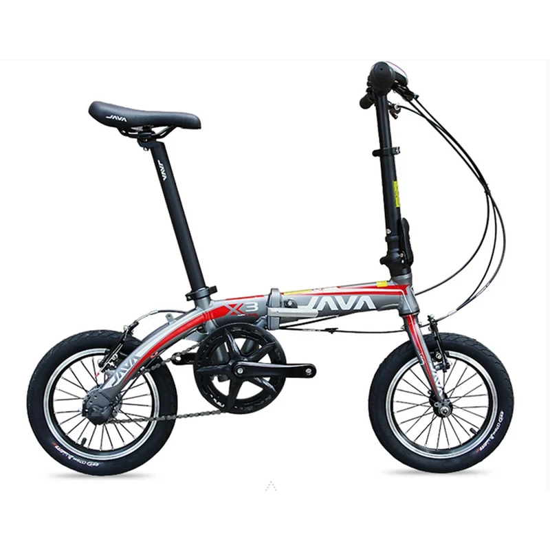 gray 14inch JAVA X3 алюминиевый складной велосипед 1" V тормоз внутренний 3 скорости городской Commuter велосипед складной - Цвет: gray 14inch