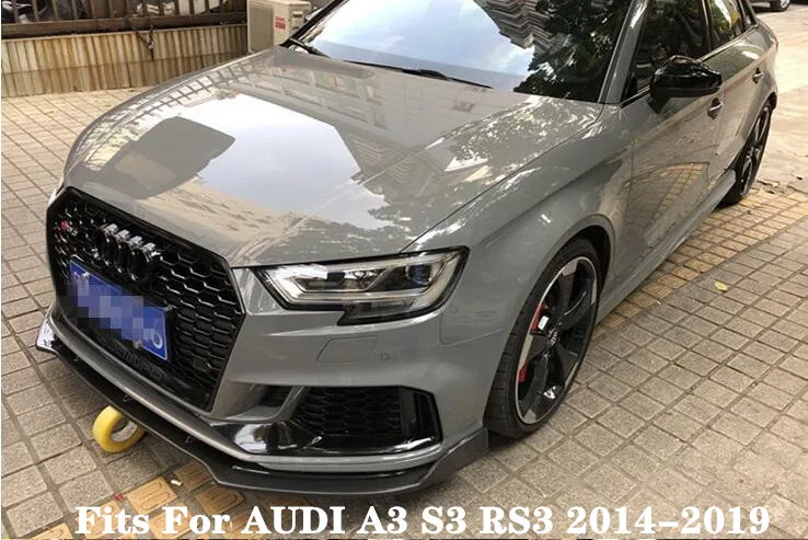 High Quality Carbon Fiber Car Bumper Front Lip Spoiler Fits For AUDI A3 S3 RS3 2014 2015 2016 / 2017 2018 2019 BY EMS | Автомобили и
