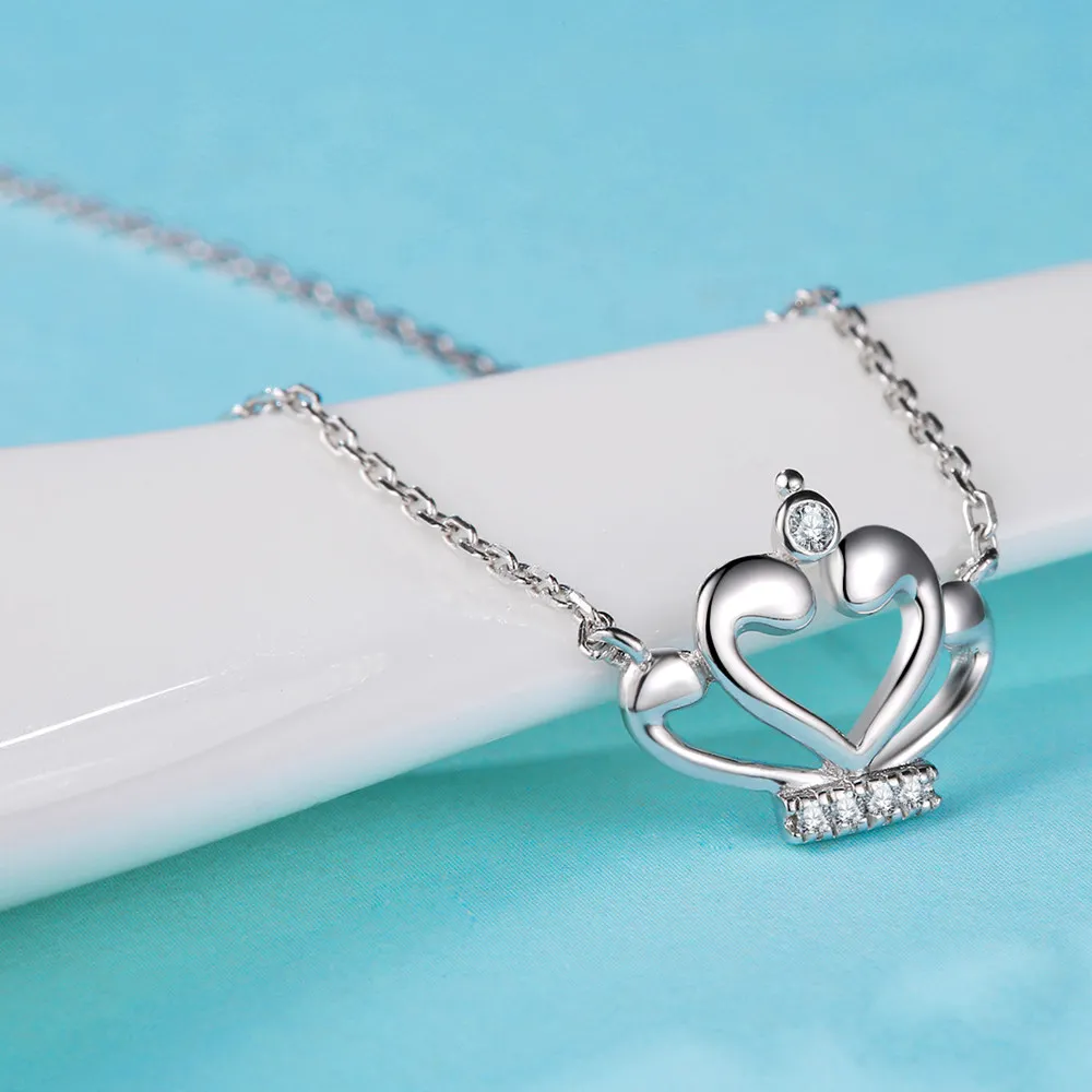 Женское ожерелье из серебра 925 пробы с подвеской в виде короны | Украшения и