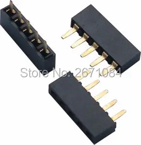 1000 шт./лот 1 * 5Pin Однорядные Прямой 2.54 мм Женский Коллектор Разъем Полосы Для