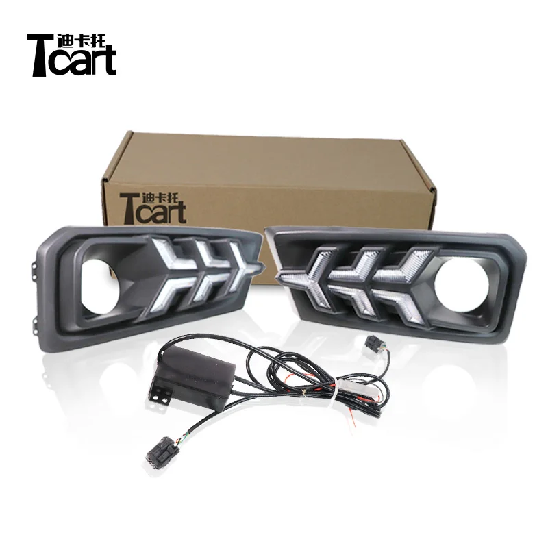 

Tcart 2 pcs For Honda Amaze 2018 2019 Flowing Turn Yellow Signal Function Car DRL Lamp LED Daytime Running Light Daylight