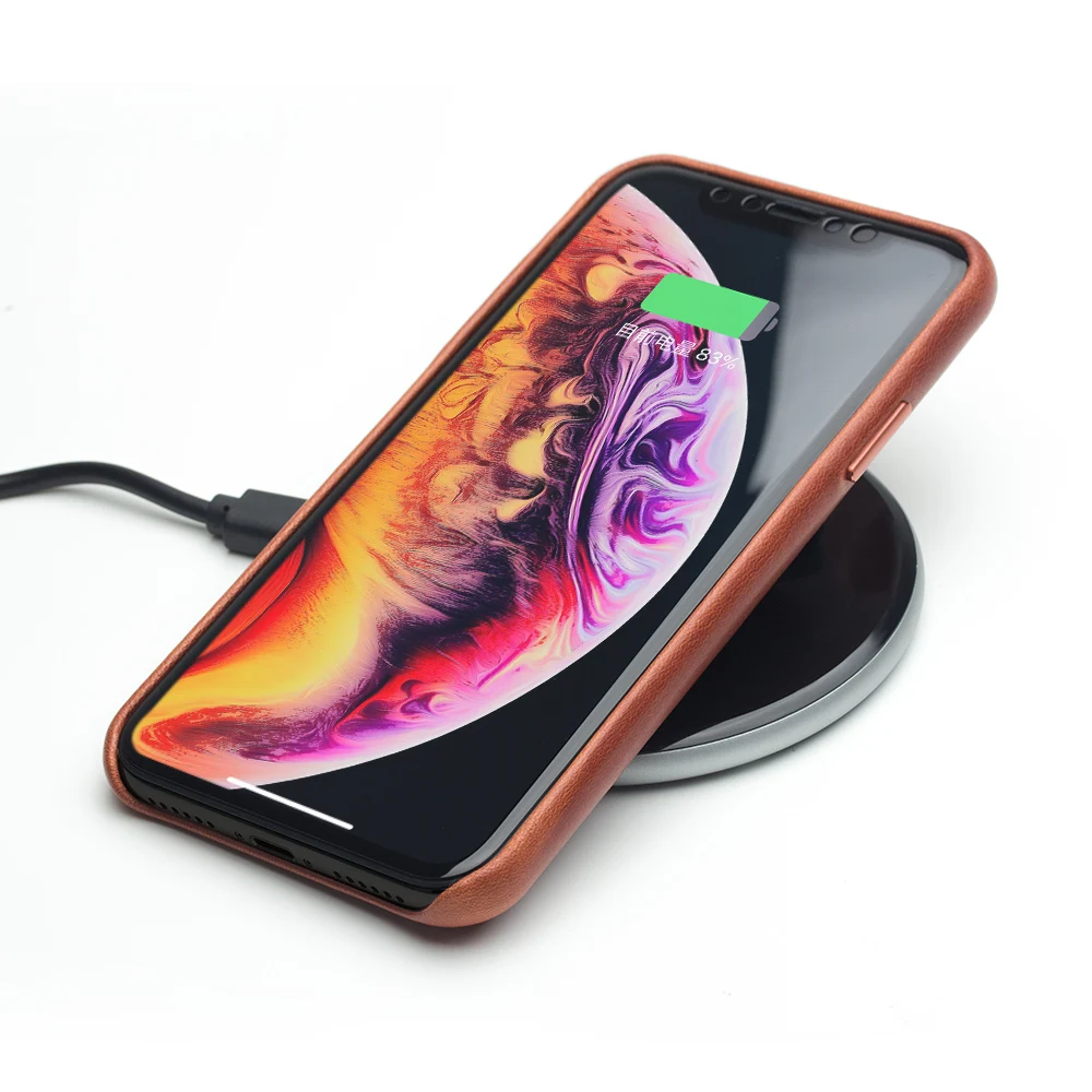 Стильный чехол QIALINO из натуральной кожи для Apple iphone XR ультратонкий противоударный