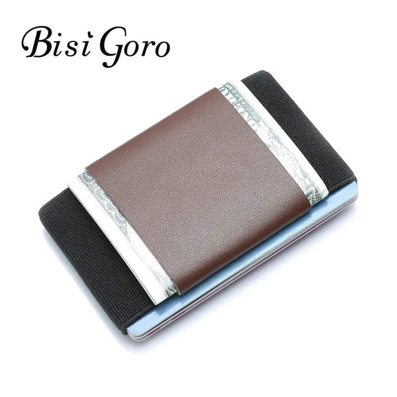 Визитница BISI GORO мужская из натуральной коровьей кожи маленький минималистичный