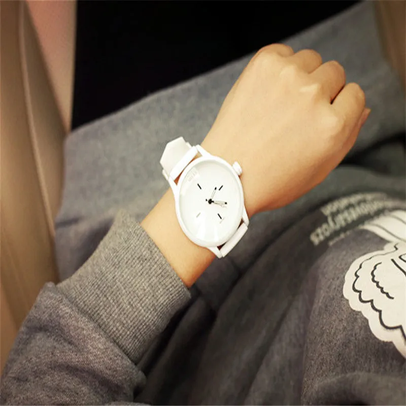 Черно белые часы для пары Модные Аналоговые с большим циферблатом мужские