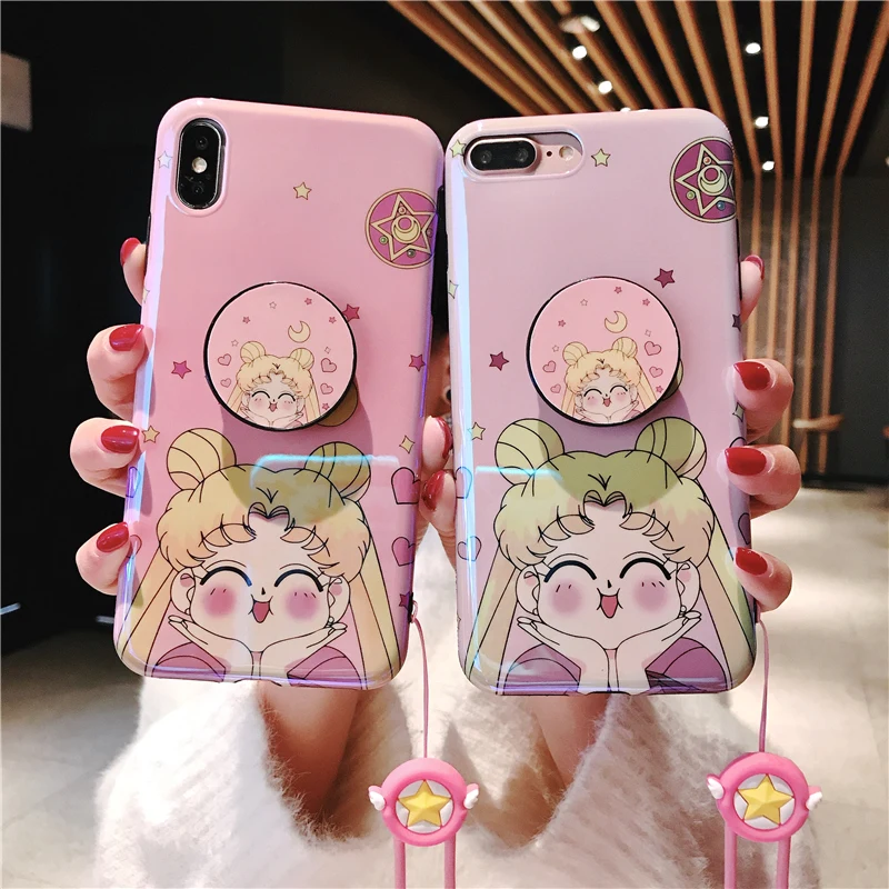 Для iphone XS max XR X Розовый Сейлор Мун мягкий чехол для 11 Pro 8plus 7plus 6SP 7 8 6 6S милый