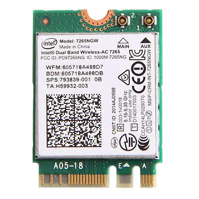 Карта беспроводного адаптера для Hp 756751 001 756749 Intel 7265ngw ac Двухдиапазонная