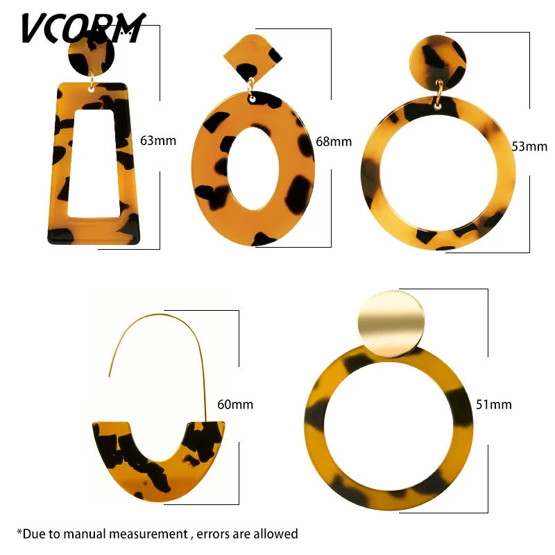 Новые корейские большие акриловые висячие серьги VCORM для женщин 2019 ювелирные