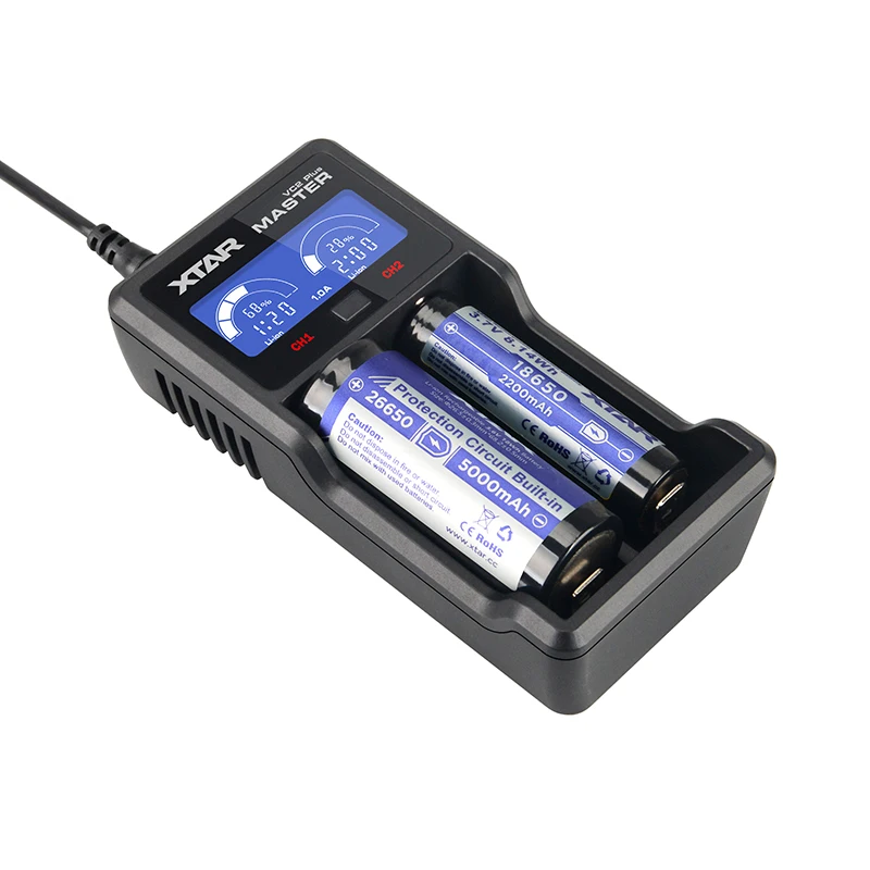 Подлинный xtar мастер VC2 плюс 2 слота 1A ток интеллигентая (ый) USB Батарея Зарядное