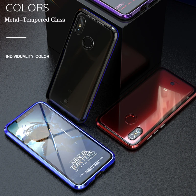 Магнитный адсорбционный чехол для xiaomi mi 8 металлический Прозрачный из