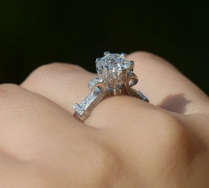 Женское кольцо из серебра 925 пробы с подвеской|925 ring|rings for womenring |