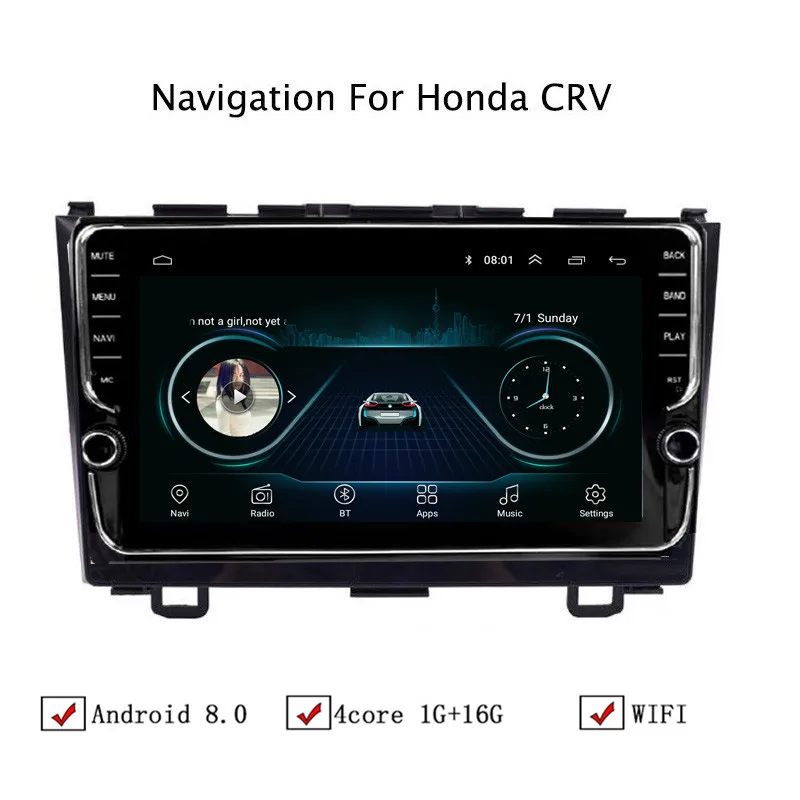 9 &quotAndroid 8 1 автомобильный gps навигатор для Honda CRV 2007 2011 Автомагнитола стерео