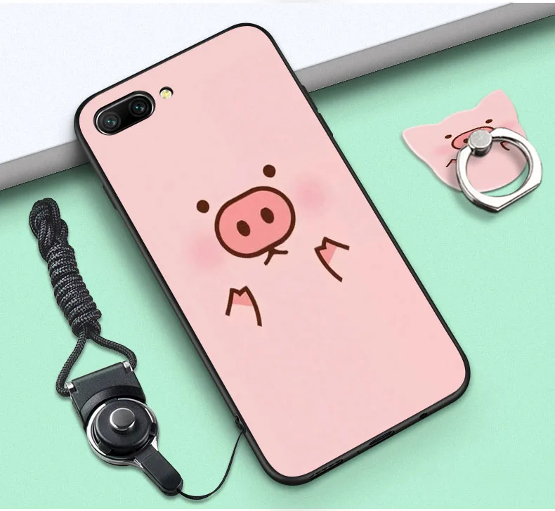 Чехол для Huawei Honor 10 роскошная тонкая черная рамка с мультяшным рисунком мягкая