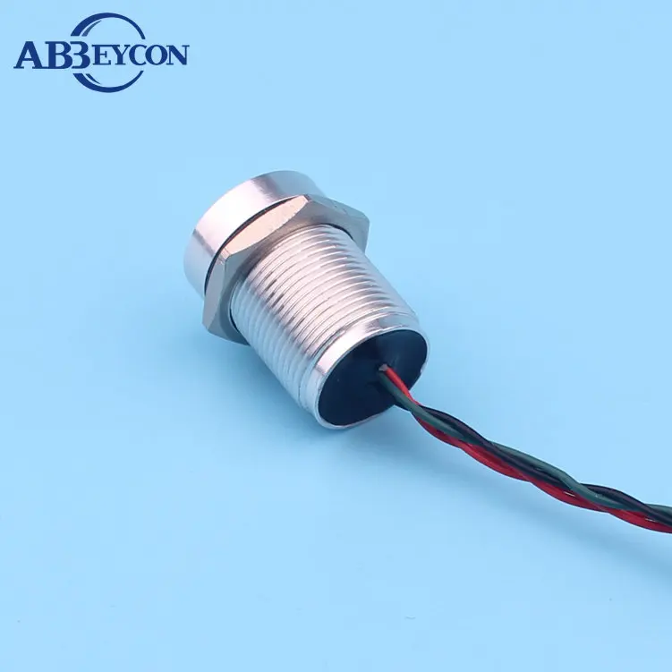 Abbeycon 12 V 24 V светодиодный осветительное кольцо желтый, красный, зеленый, синий, оранжевый 16 мм IP68 без Водонепроницаемый с плоской головкой проводной Серебряный пьезо переключатель