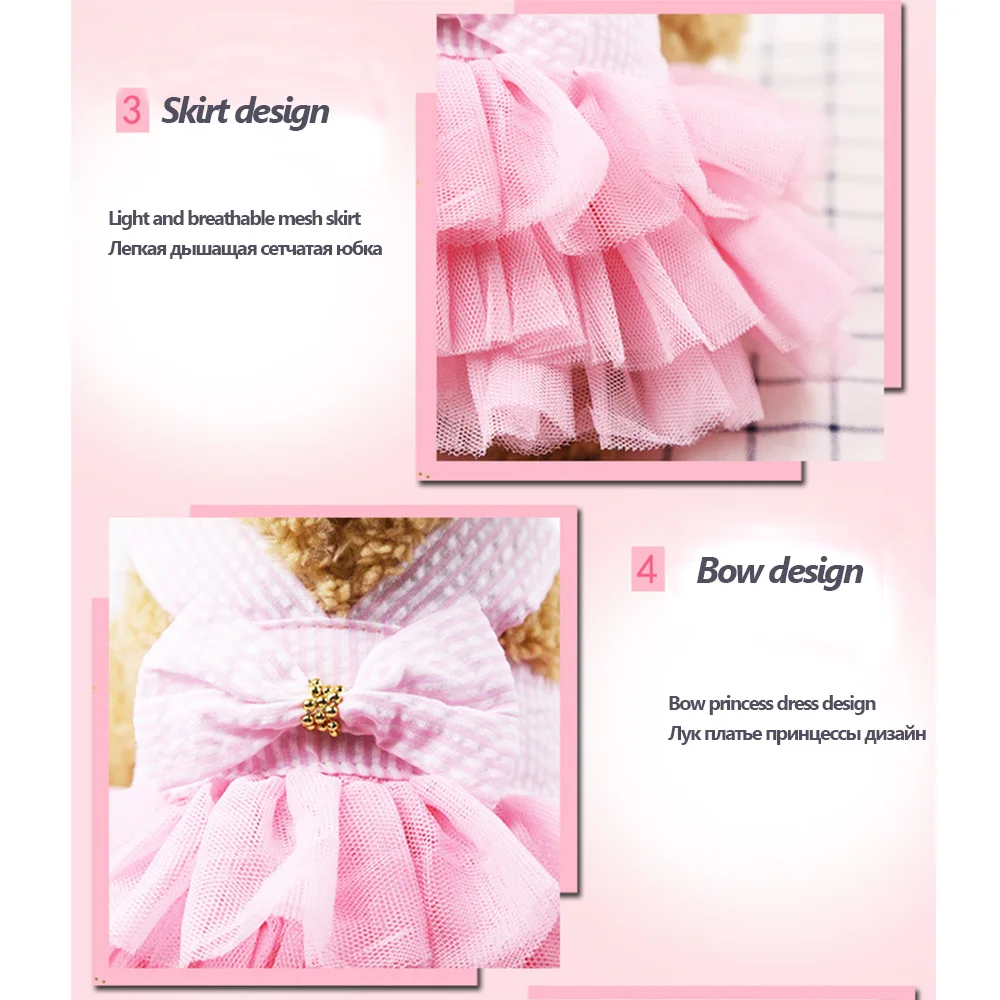 Cat Sling Bow Striped Princess Dresses Female Green Mesh Cake Skirt Summer Dress kitten Clothes Supplies for Small Pet Products |