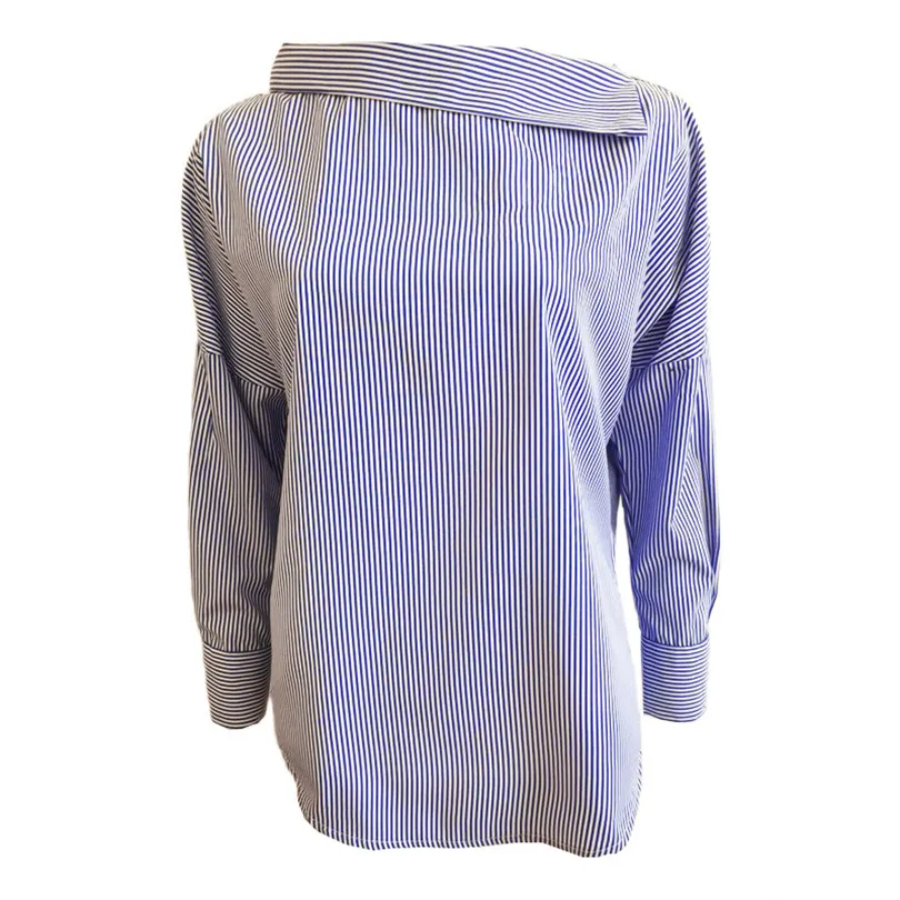 Женская рубашка в полоску с открытыми плечами без бретелек|blouses plus|blouse offcasual blouse |