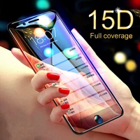 15d curved edge protective glass on the for iphone 7 6 6s 8 plus tempered screen protector for iphone x xr xs max 7 6 glass film