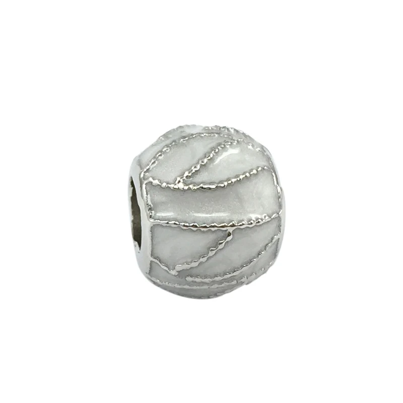 Полоса с фиолетовой эмалью Европейские Бусины Подходят для браслетов и