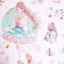Kawaii Милая наклейка для девочки в стиле декабрина и ветра, декоративная наклейка для ноутбука, декоративная наклейка для рисования, канцелярские товары