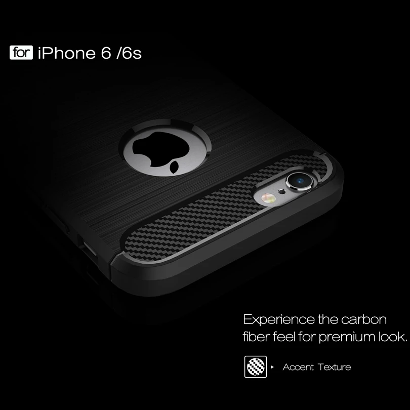 Для iPhone 6/6 S 4 7 &quotчехол из углеродного волокна для iPhone6 противоударный мягкий ТПУ