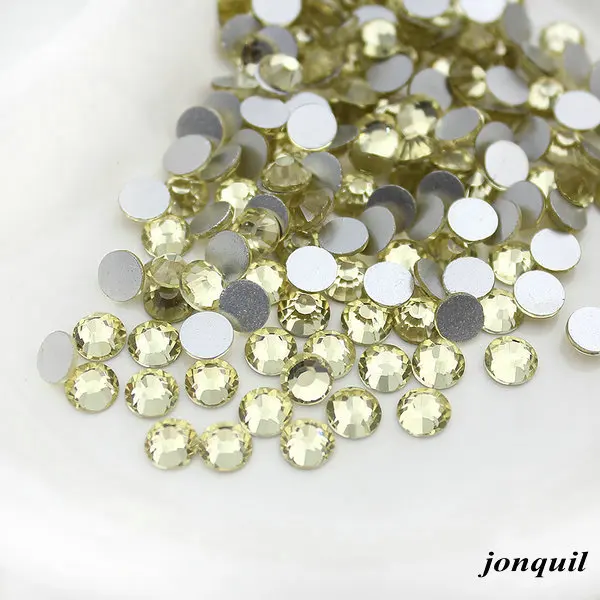 jonquil Цветные Стразы для ногтей, 1440 шт./лот SS8, Стразы для ногтей с плоской задней поверхностью, стразы для украшения ногтей - Цвет: jonquil