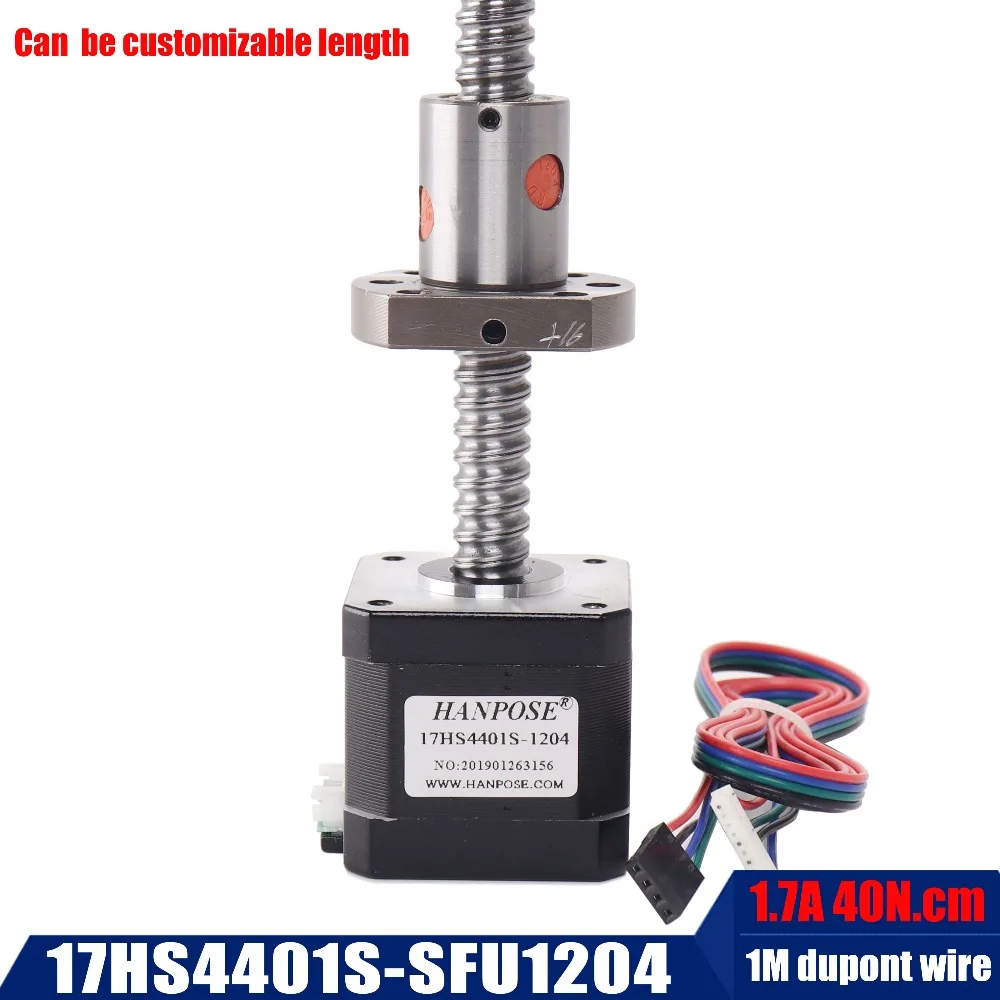 Sfu1204 шариковый винт nema17 шаговый двигатель 1.7A 40N. См 17hs4401 12 мм диаметр 42bygh для Precision фрезерный станок с ЧПУ