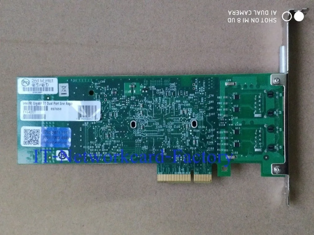 Двухпортовый серверный адаптер для Intel E1G42ET 10/100/1000M PCI Express с маркировкой