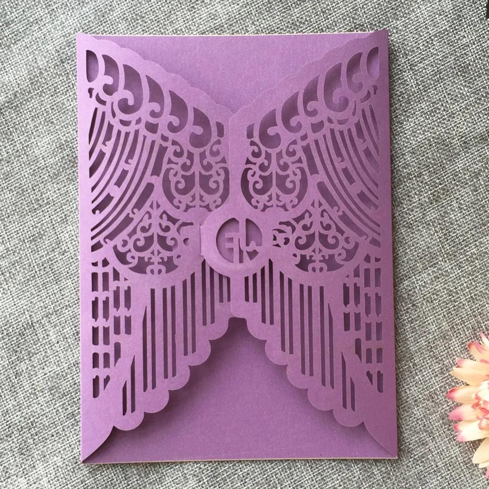 

100pcs/lot Wedding Invitations Laser Cut Pearl Paper Wedding Card Birthday Party Invitations Greeting Card Party Favor