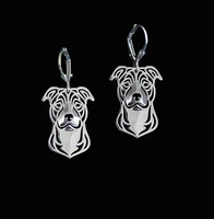 fashion style handmade cartoon animal staffordshire bull terrier stud earring jewelry golden color plated 12pairlot