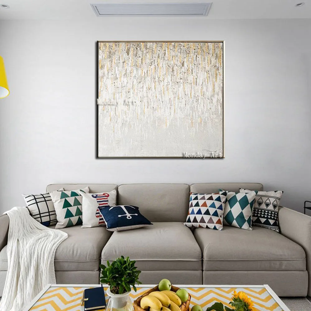 

large art Hand painted modern canvas oil painting light color oil paintings wall Art pictures on Canvas For bedroom Living room