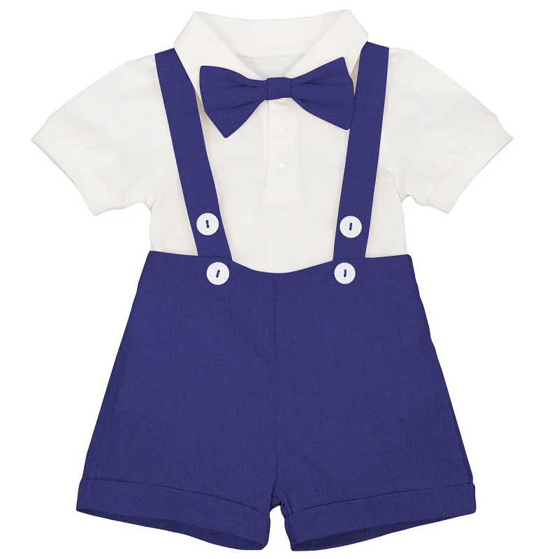 Royal Blue Одежда для маленьких мальчиков костюм для Cake Smash, комплект из 3 предметов, одежда для мальчиков на день рождения милый костюм джентльмена для свадебной вечеринки для мальчиков, костюм для фотосъемки - Цвет: Royal Blue