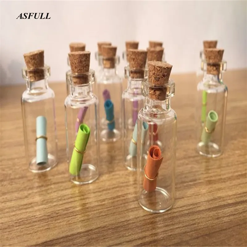 Маленькая бутылочка 2 мл 10 шт. прозрачная пустая стеклянная для посланий желаний