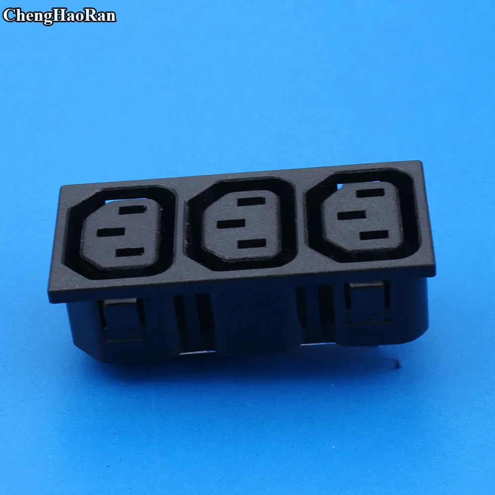 

ChengHaoRan AC power socket IEC320 C13 three position black Industrial socket plug IEC 320 C13 Triple Electrical Socket#