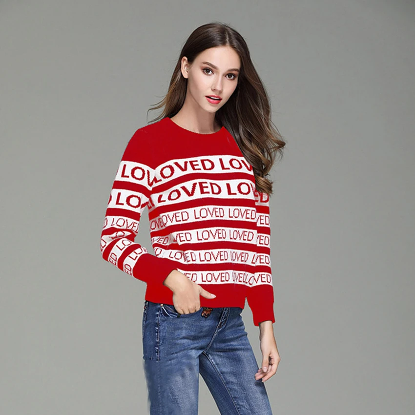 2018 Luxury Designer Runway Sweater Women Loved Sweaters And Pullovers Winter Clothes Knitted Jumper Pull Femme Knitwear | Женская