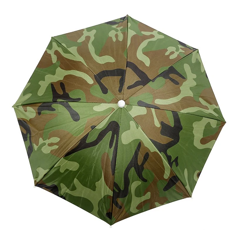 Sunshade Camouflage Foldable Headwear Sun Umbrella Fishing Hiking Beach Camping Cap Head Hats Outdoor Sport Umbrella Hat Cap