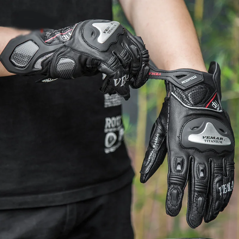 Летние кожаные перчатки унисекс для мотоциклистов Guantes Luvas мотокросса